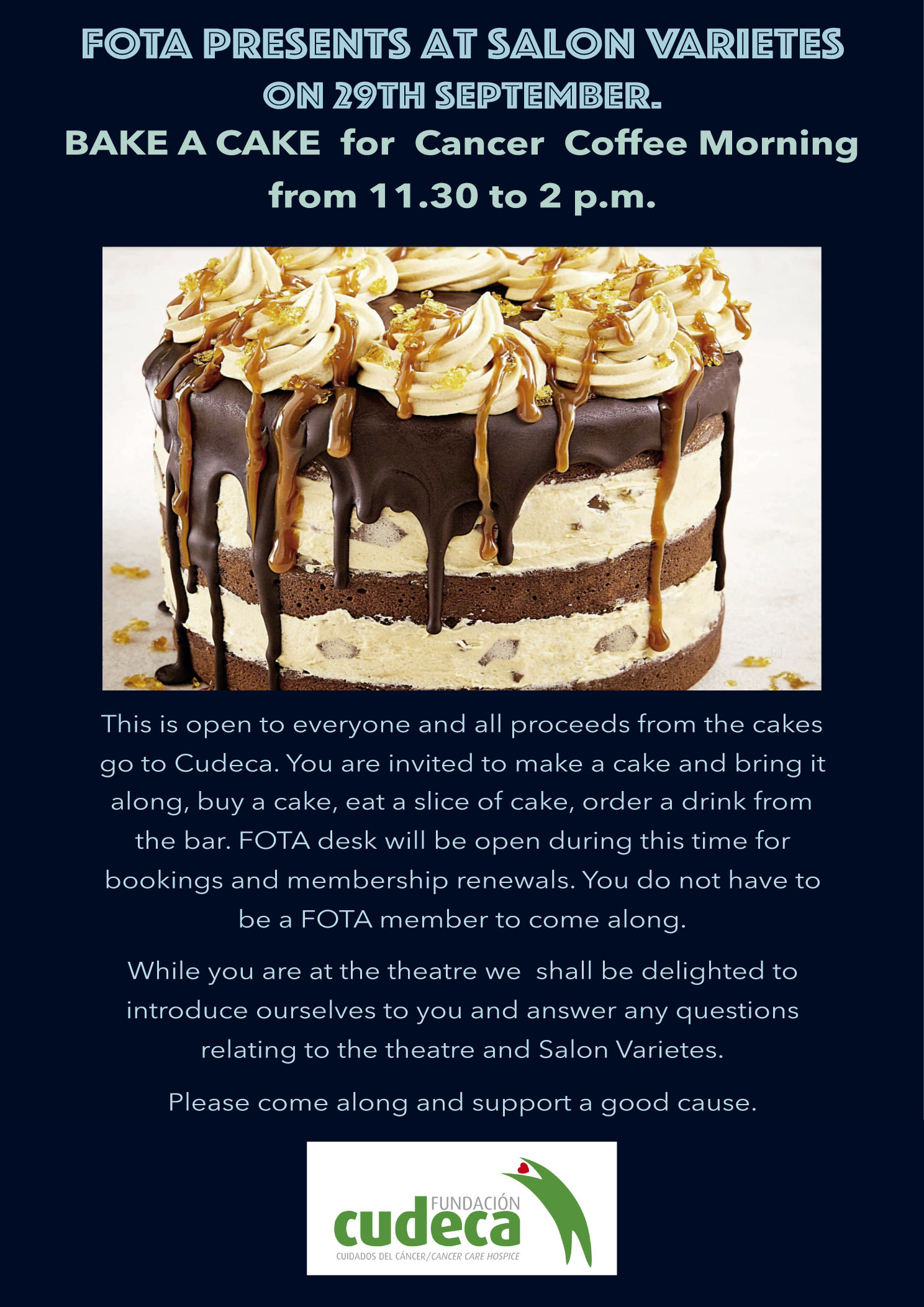 FOTA presents Bake a Cake for Cancer Coffee Morning!