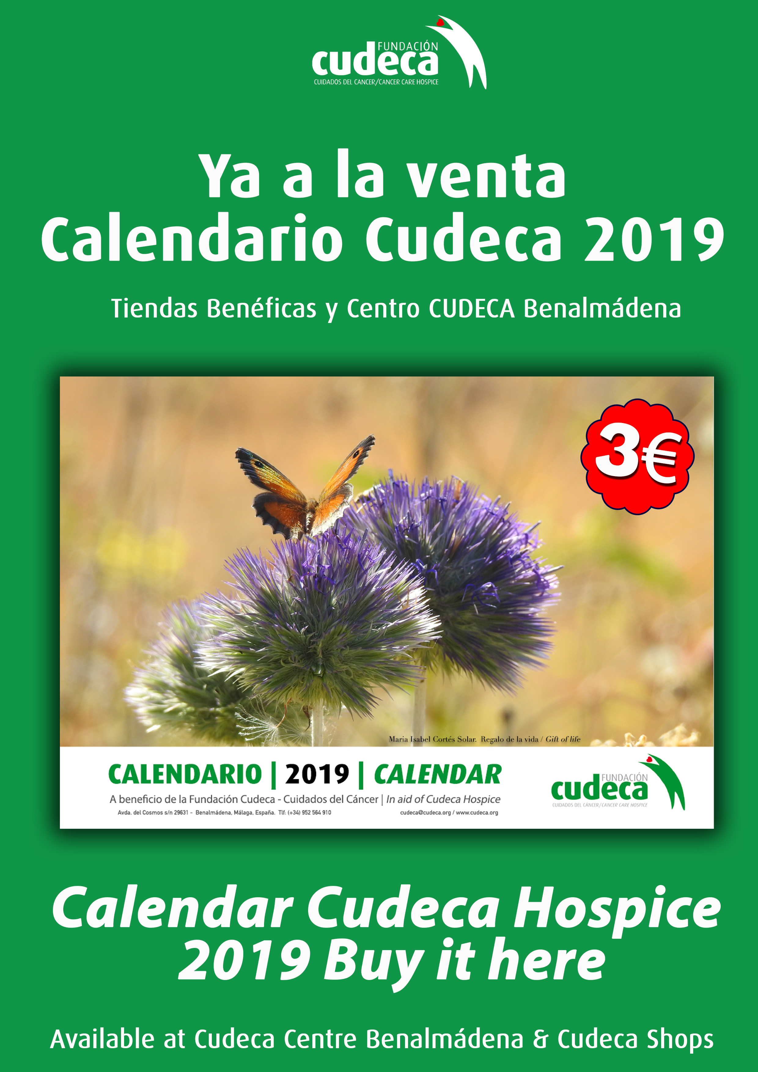 Calendario 2019 de CUDECA disponible ya!