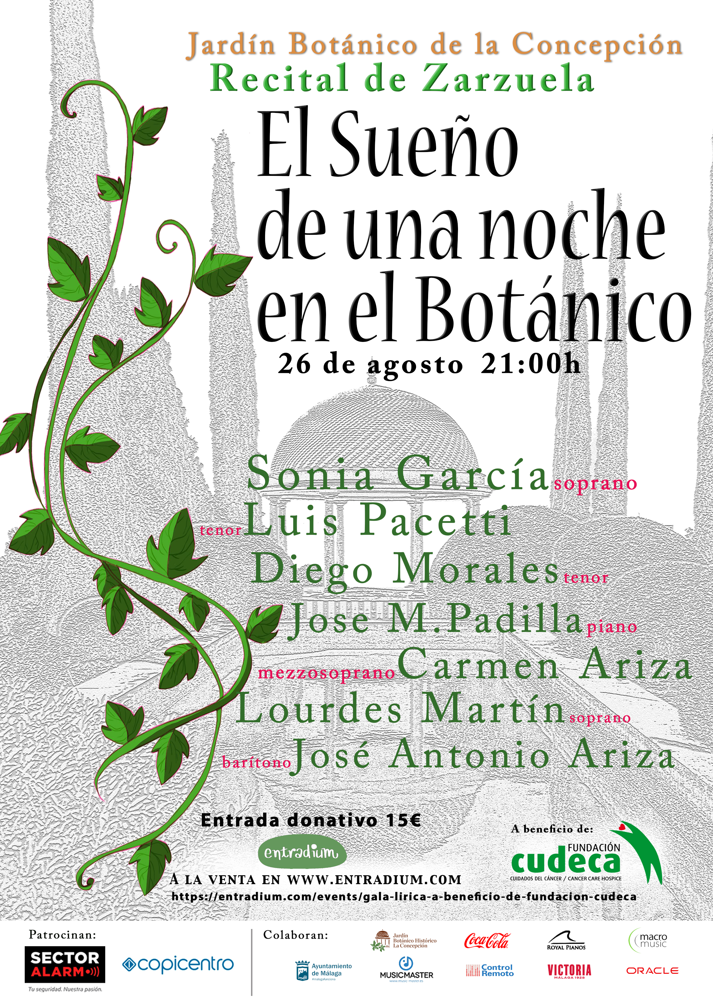 «El sueño de una noche en el Botánico» a beneficio de CUDECA