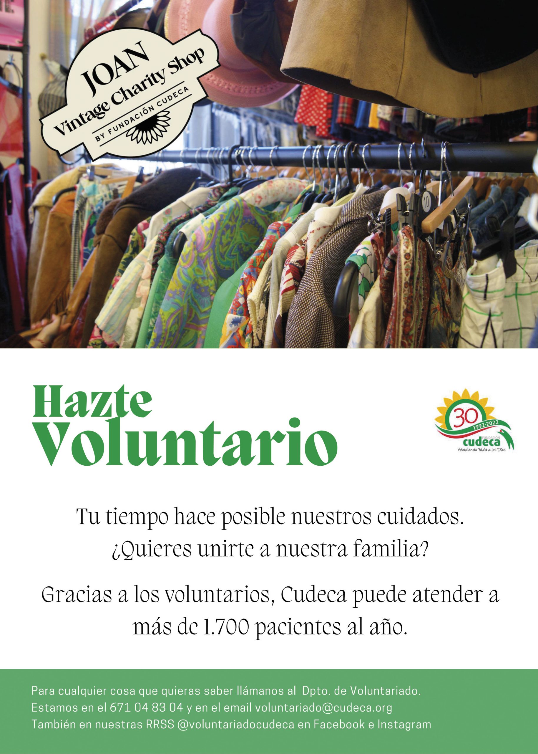 Necesitamos voluntari@s para nuestra nueva tienda benéfica en Málaga