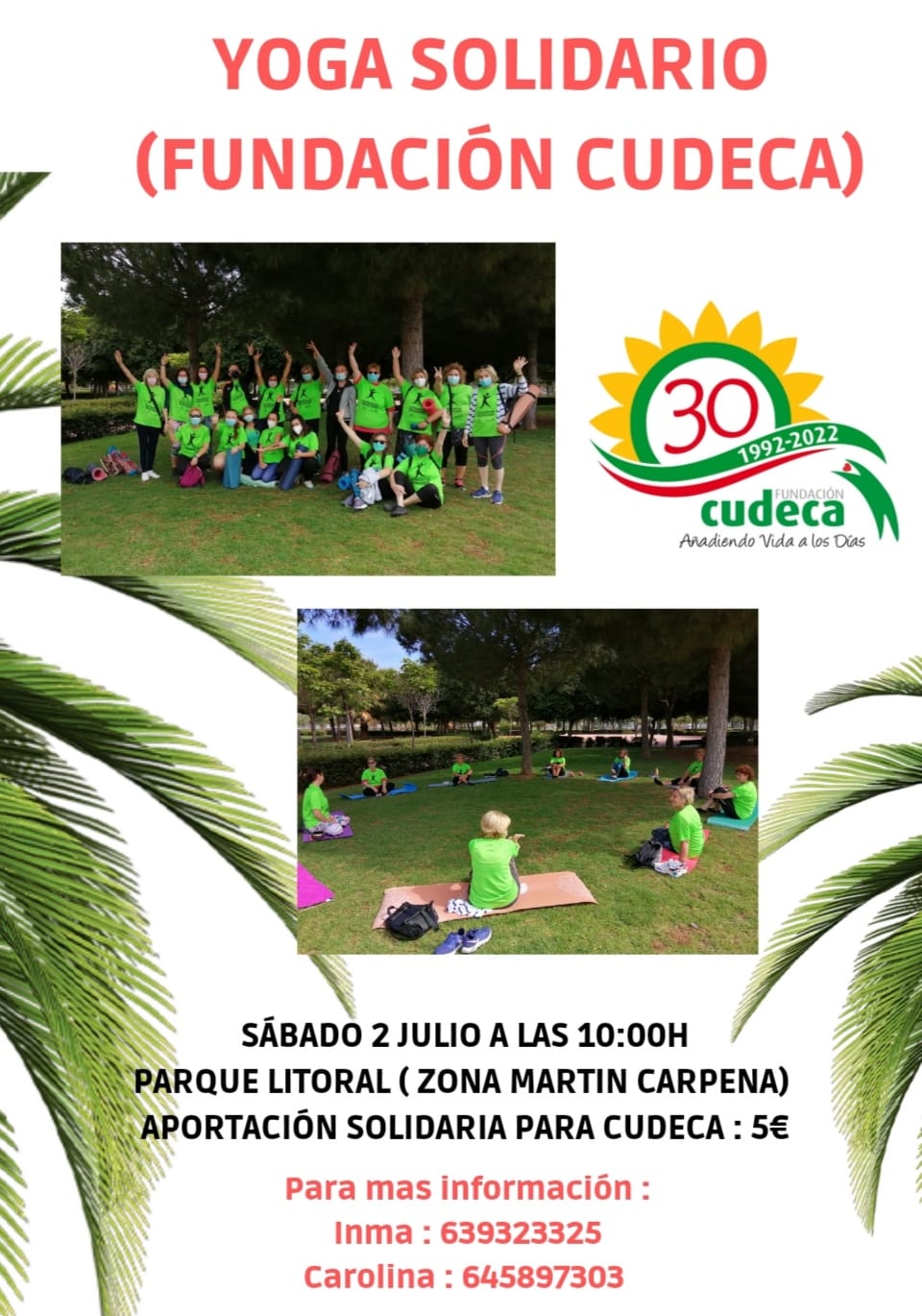 Yoga Solidario en el Parque Litoral de Málaga