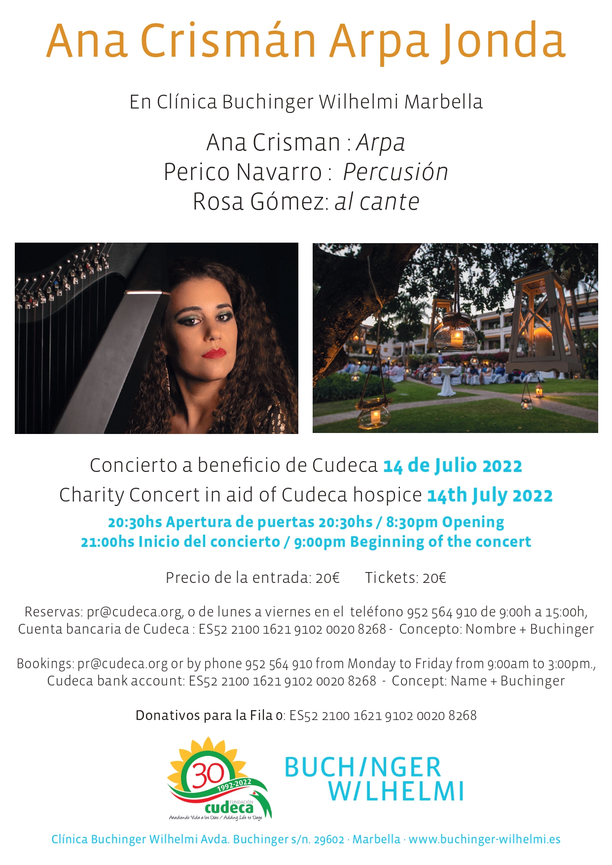 Buchinger Whilhelmi Marbella brings back their traditional Summer Concert in aid of Cudeca Hospice!