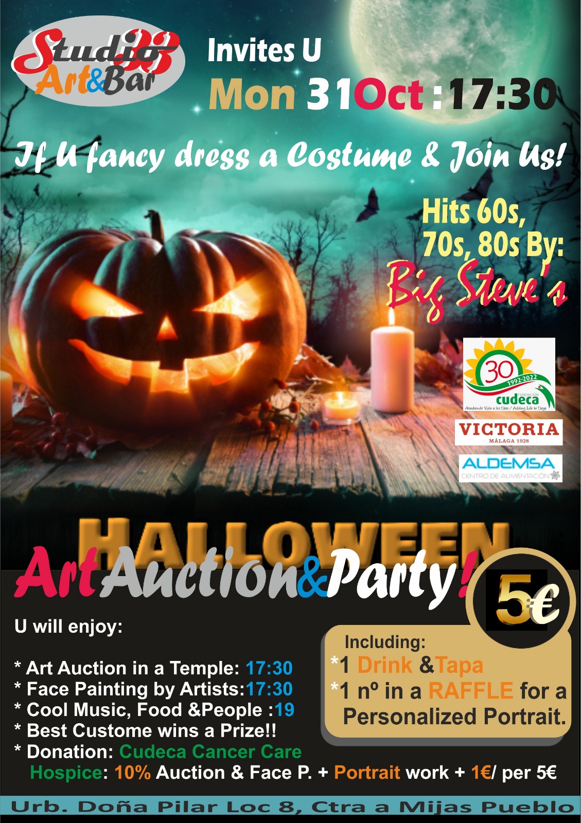 Art auction and Halloween party for Cudeca