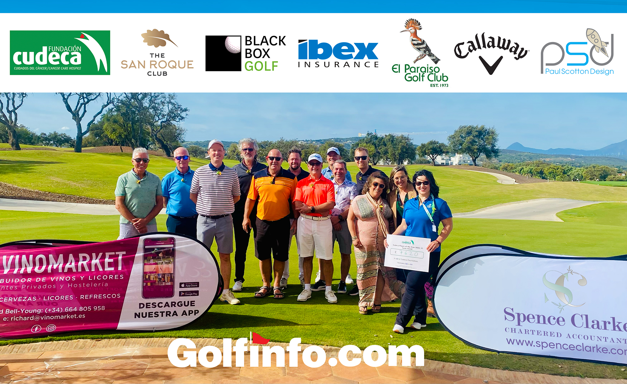 El evento Cudeca Player of the Year 2022/ 23  impulsado por Golfinfo.com ha recaudado 7.620 euros para los cuidados paliativos que presta la Fundación Cudeca  en la provincia de Málaga