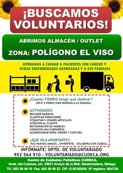 Cudeca busca voluntarios para Almacén Central en Polígono El Viso (Málaga)