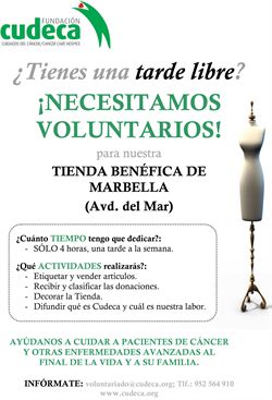 ¡Buscamos voluntarios para la Tienda de Marbella!