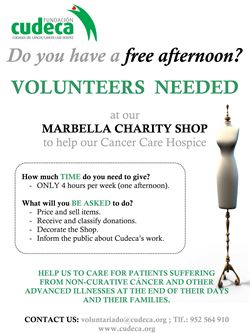Volunteer Recruitment Campaign for our Marbella Charity Shop