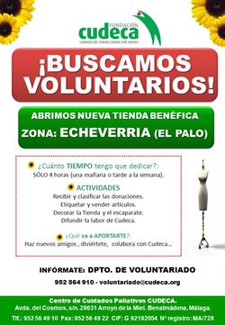 Cudeca busca voluntarios para nueva tienda Benéfica en Echeverría – El Palo